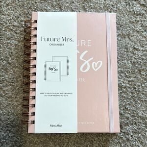 Pink and White Wedding Planner with Spiral Binding